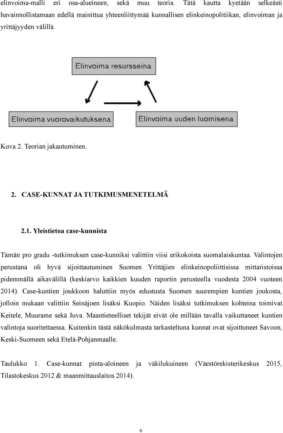 1. Yleistietoa case-kunnista Tämän pro gradu -tutkimuksen case-kunniksi valittiin viisi erikokoista suomalaiskuntaa.