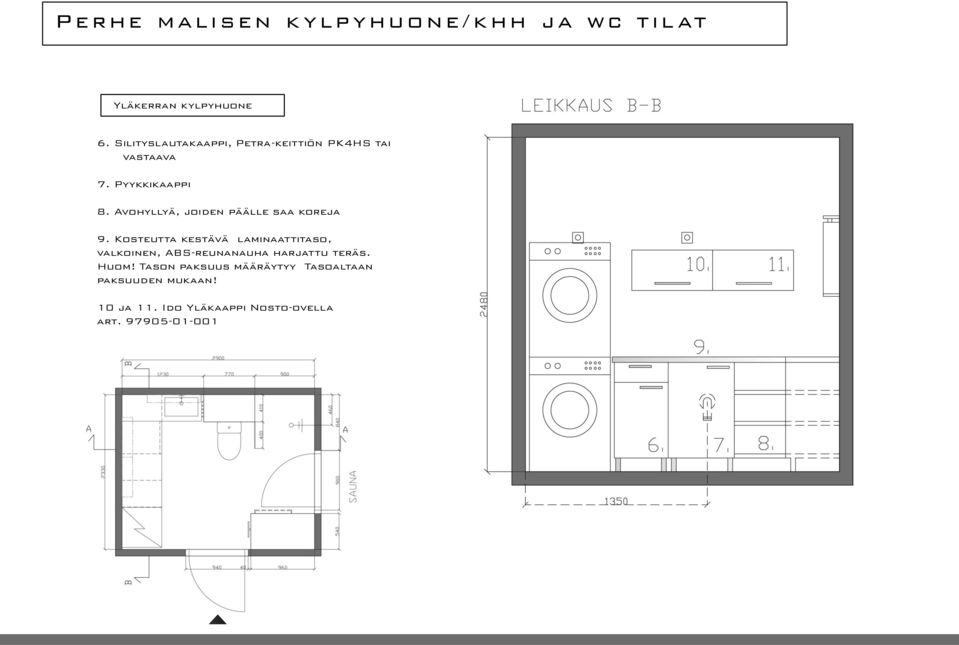 vohyllyä, joiden päälle saa koreja 9.