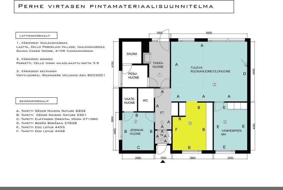 Värikoodi sininen Parketti, Cello tammi valkolakattu matta 3-S 3.