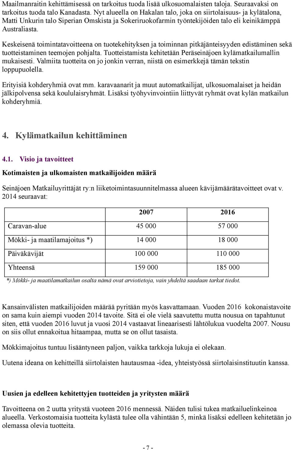 Keskeisenä toimintatavoitteena on tuotekehityksen ja toiminnan pitkäjänteisyyden edistäminen sekä tuotteistaminen teemojen pohjalta.