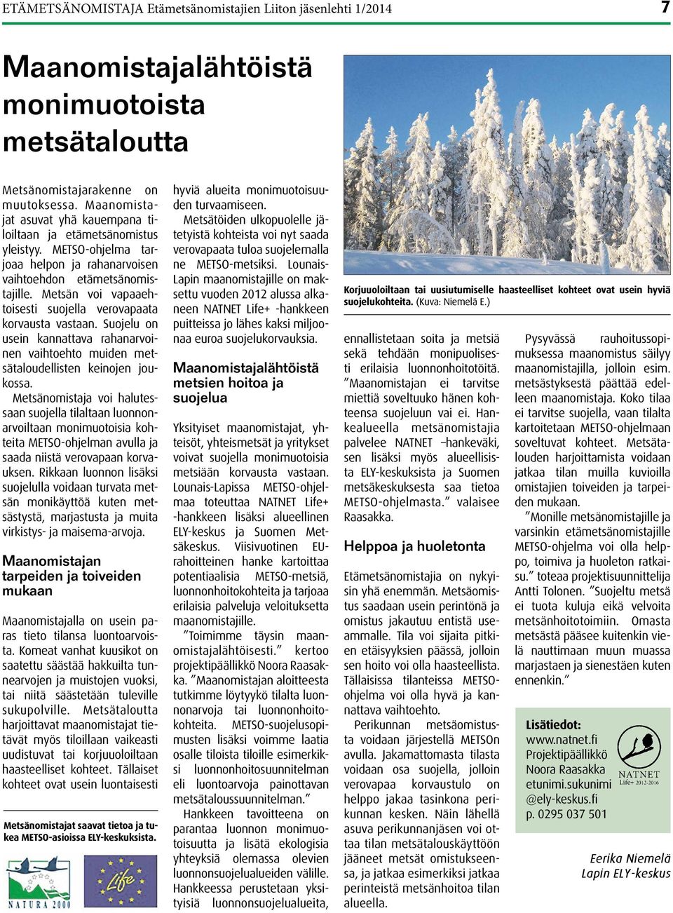 Metsän voi vapaaehtoisesti suojella verovapaata korvausta vastaan. Suojelu on usein kannattava rahanarvoinen vaihtoehto muiden metsätaloudellisten keinojen joukossa.