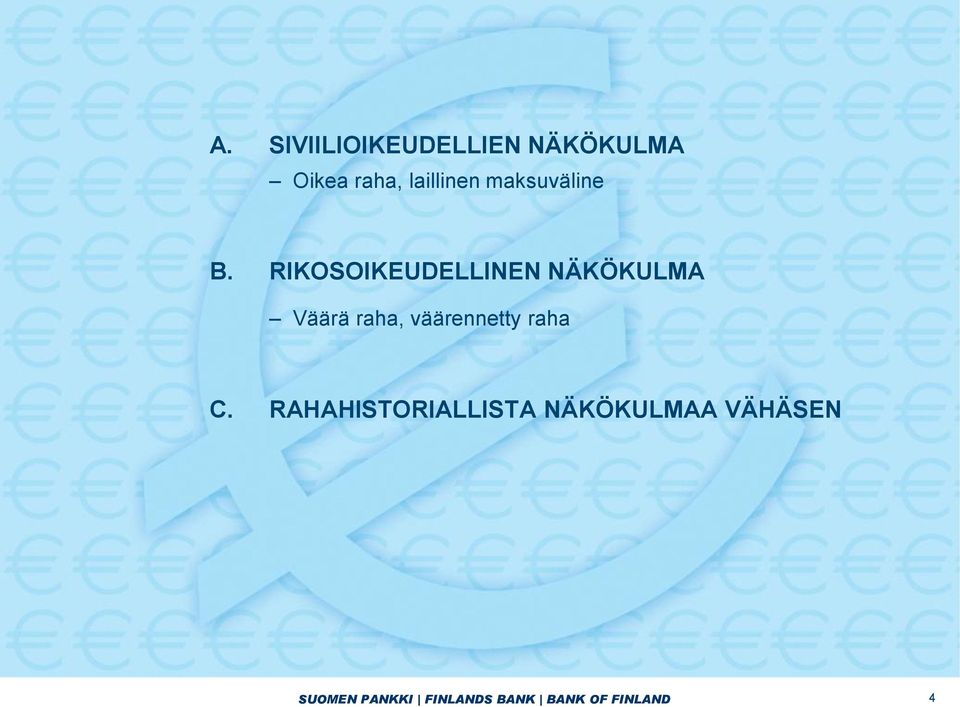 RIKOSOIKEUDELLINEN NÄKÖKULMA Väärä raha, väärennetty