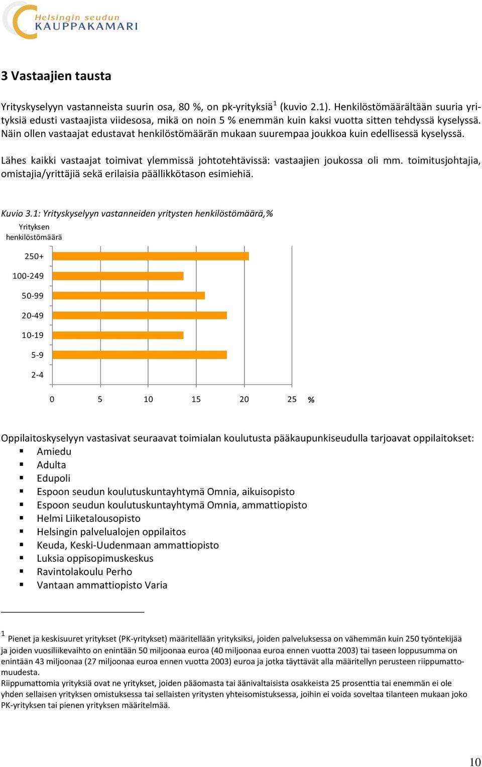 Näin ollen vastaajat edustavat henkilöstömäärän mukaan suurempaa joukkoa kuin edellisessä kyselyssä. Lähes kaikki vastaajat toimivat ylemmissä johtotehtävissä: vastaajien joukossa oli mm.