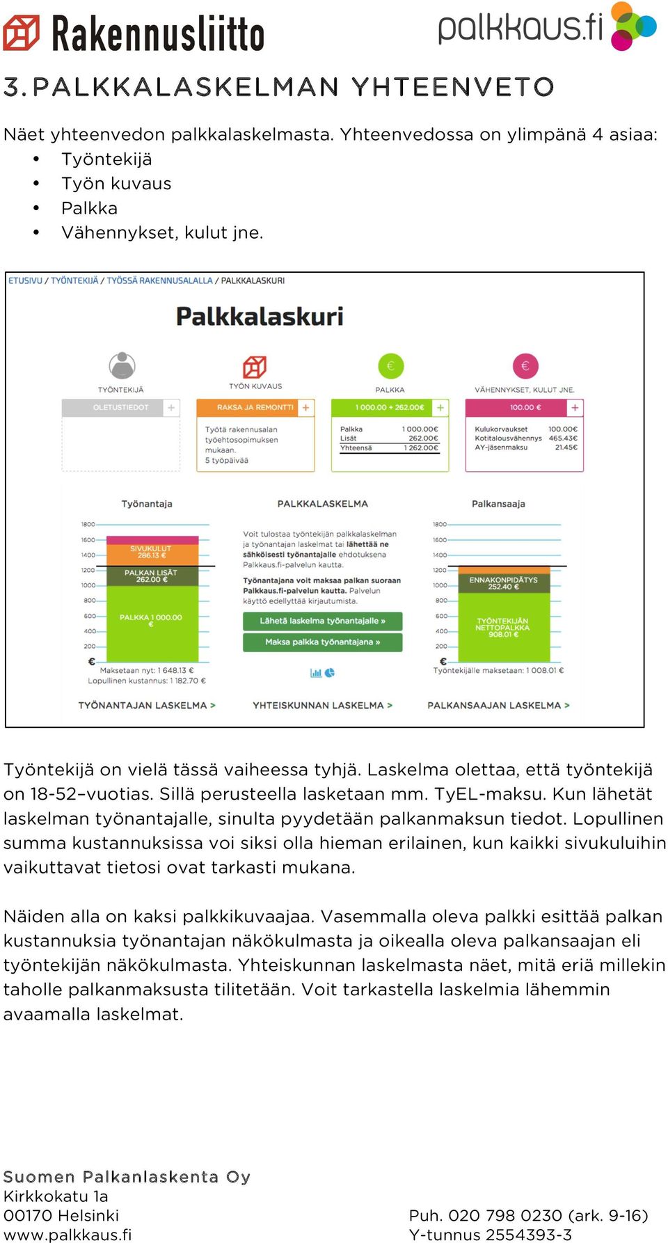 Lopullinen summa kustannuksissa voi siksi olla hieman erilainen, kun kaikki sivukuluihin vaikuttavat tietosi ovat tarkasti mukana. Näiden alla on kaksi palkkikuvaajaa.