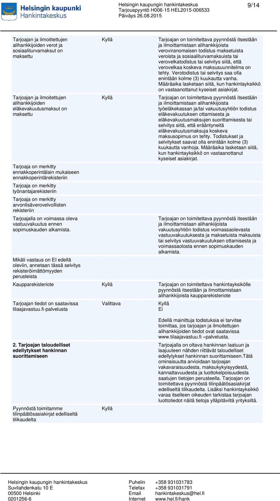 vastuuvakuutus ennen sopimuskauden alkamista.