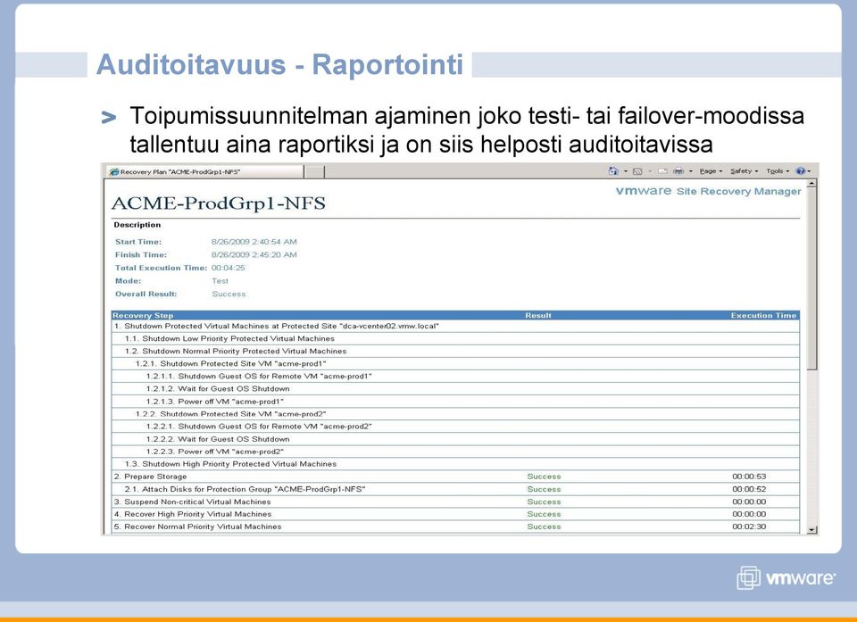 testi- tai failover-moodissa