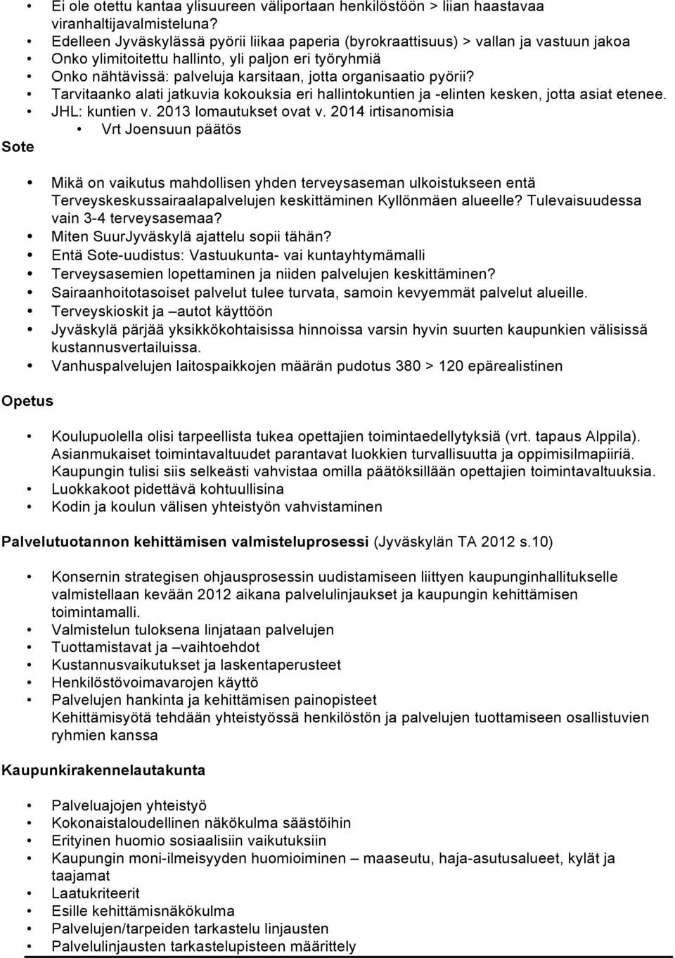 pyörii? Tarvitaanko alati jatkuvia kokouksia eri hallintokuntien ja -elinten kesken, jotta asiat etenee. JHL: kuntien v. 2013 lomautukset ovat v.