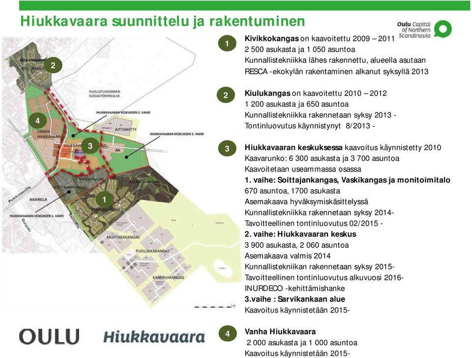 keskuksessa kaavoitus käynnistetty 2010 Kaavarunko: 6 300 asukasta ja 3 700 asuntoa Kaavoitetaan useammassa osassa 1.