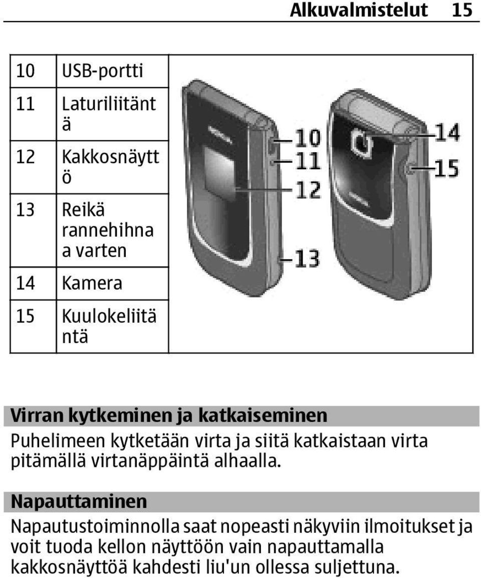 katkaistaan virta pitämällä virtanäppäintä alhaalla.