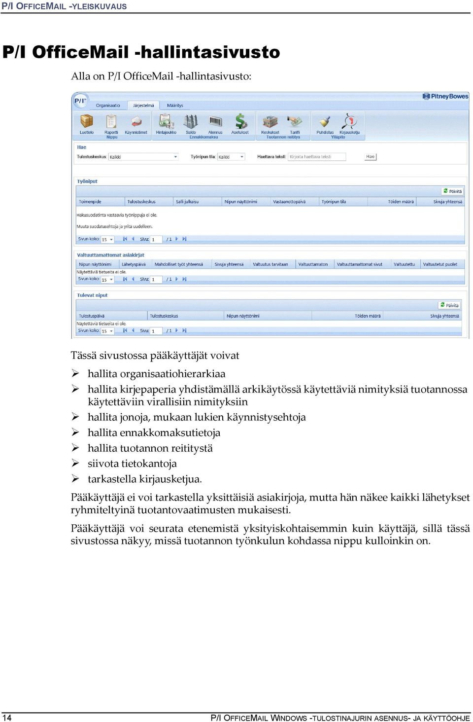 reititystä siivota tietokantoja tarkastella kirjausketjua. Pääkäyttäjä ei voi tarkastella yksittäisiä asiakirjoja, mutta hän näkee kaikki lähetykset ryhmiteltyinä tuotantovaatimusten mukaisesti.