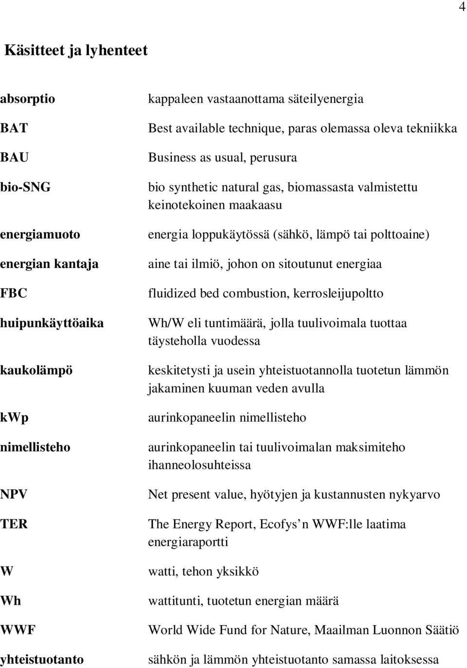 (sähkö, lämpö tai polttoaine) aine tai ilmiö, johon on sitoutunut energiaa fluidized bed combustion, kerrosleijupoltto Wh/W eli tuntimäärä, jolla tuulivoimala tuottaa täysteholla vuodessa