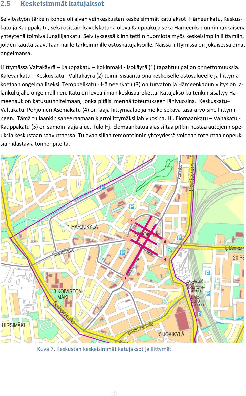 Näissä liittymissä on jokaisessa omat ongelmansa. Liittymässä Valtakäyrä Kauppakatu Kokinmäki - Isokäyrä (1) tapahtuu paljon onnettomuuksia.