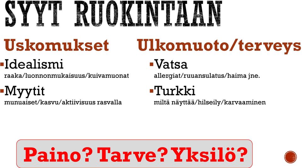 Ulkomuoto/terveys Vatsa allergiat/ruuansulatus/haima