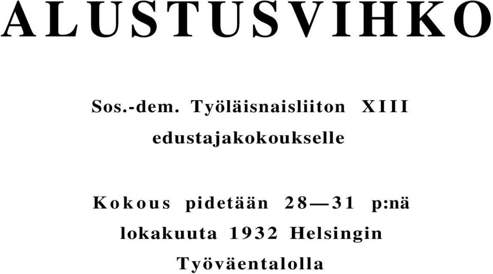 edustajakokoukselle Kokous