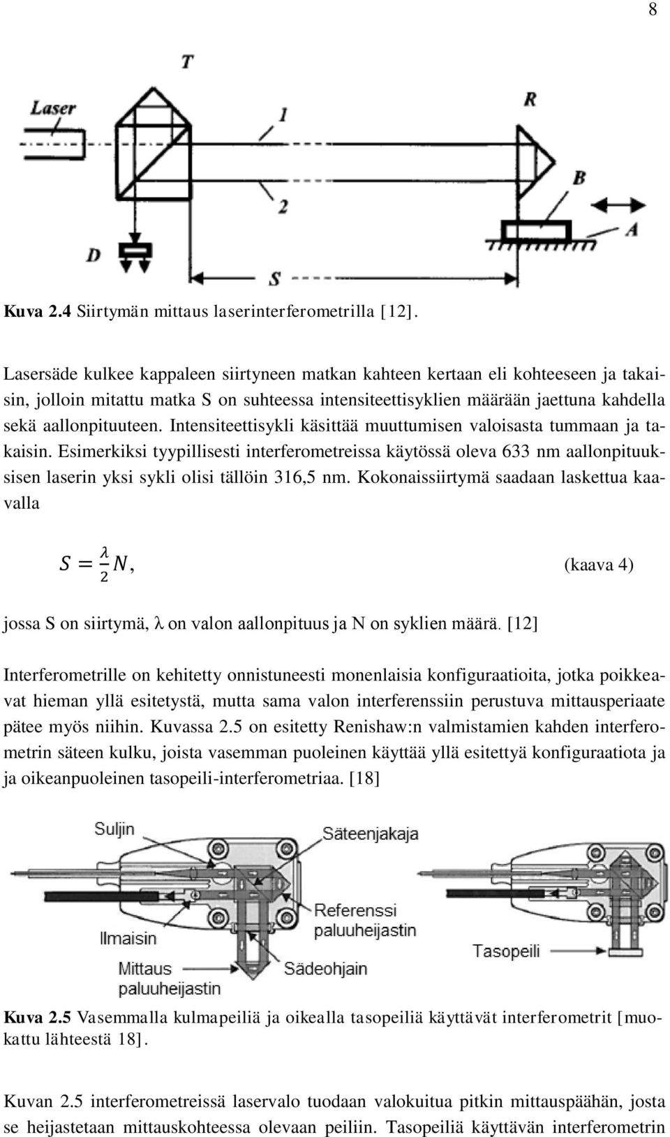 Intensiteettisykli käsittää muuttumisen valoisasta tummaan ja takaisin. Esimerkiksi tyypillisesti interferometreissa käytössä oleva 633 nm aallonpituuksisen laserin yksi sykli olisi tällöin 316,5 nm.