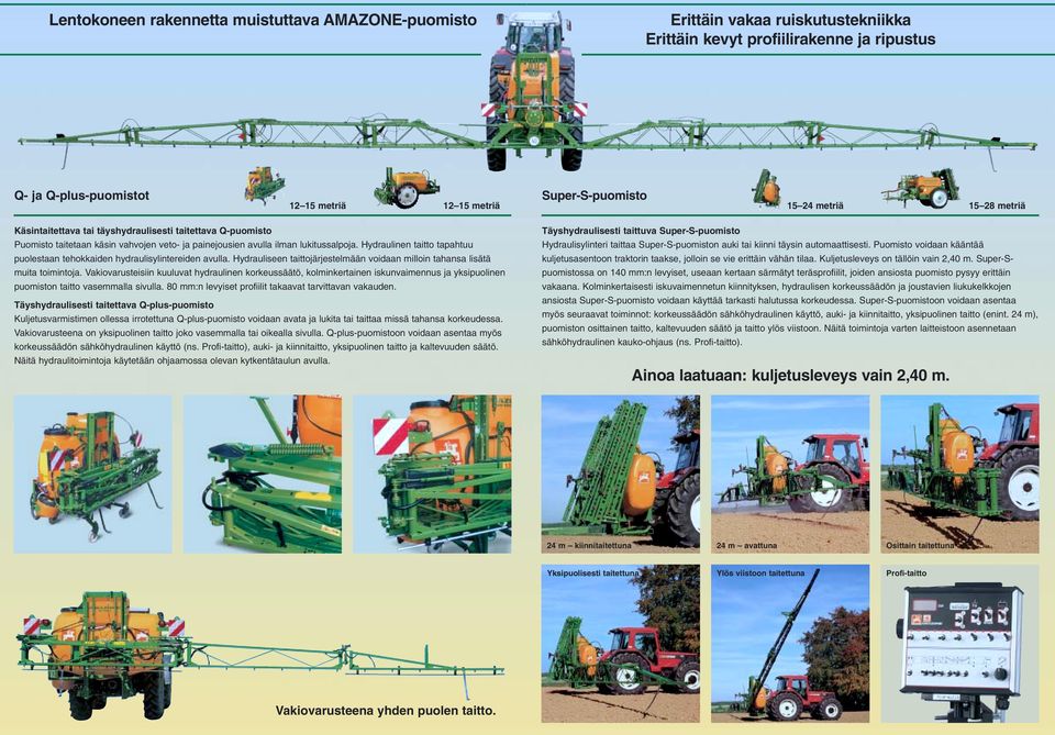 Hydraulinen taitto tapahtuu puolestaan tehokkaiden hydraulisylintereiden avulla. Hydrauliseen taittojärjestelmään voidaan milloin tahansa lisätä muita toimintoja.