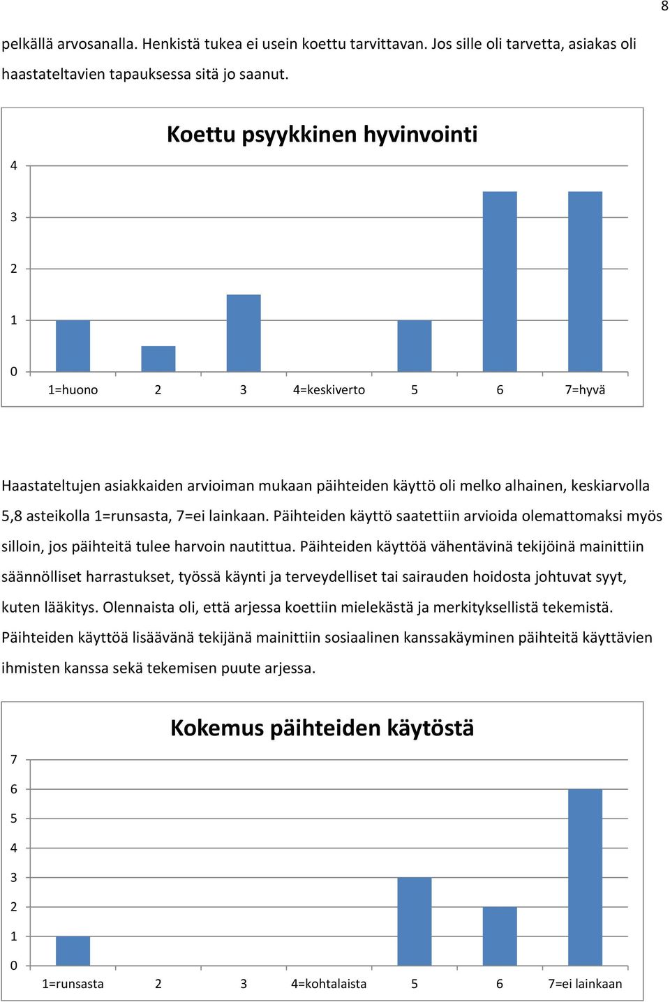 7=ei lainkaan. Päihteiden käyttö saatettiin arvioida olemattomaksi myös silloin, jos päihteitä tulee harvoin nautittua.