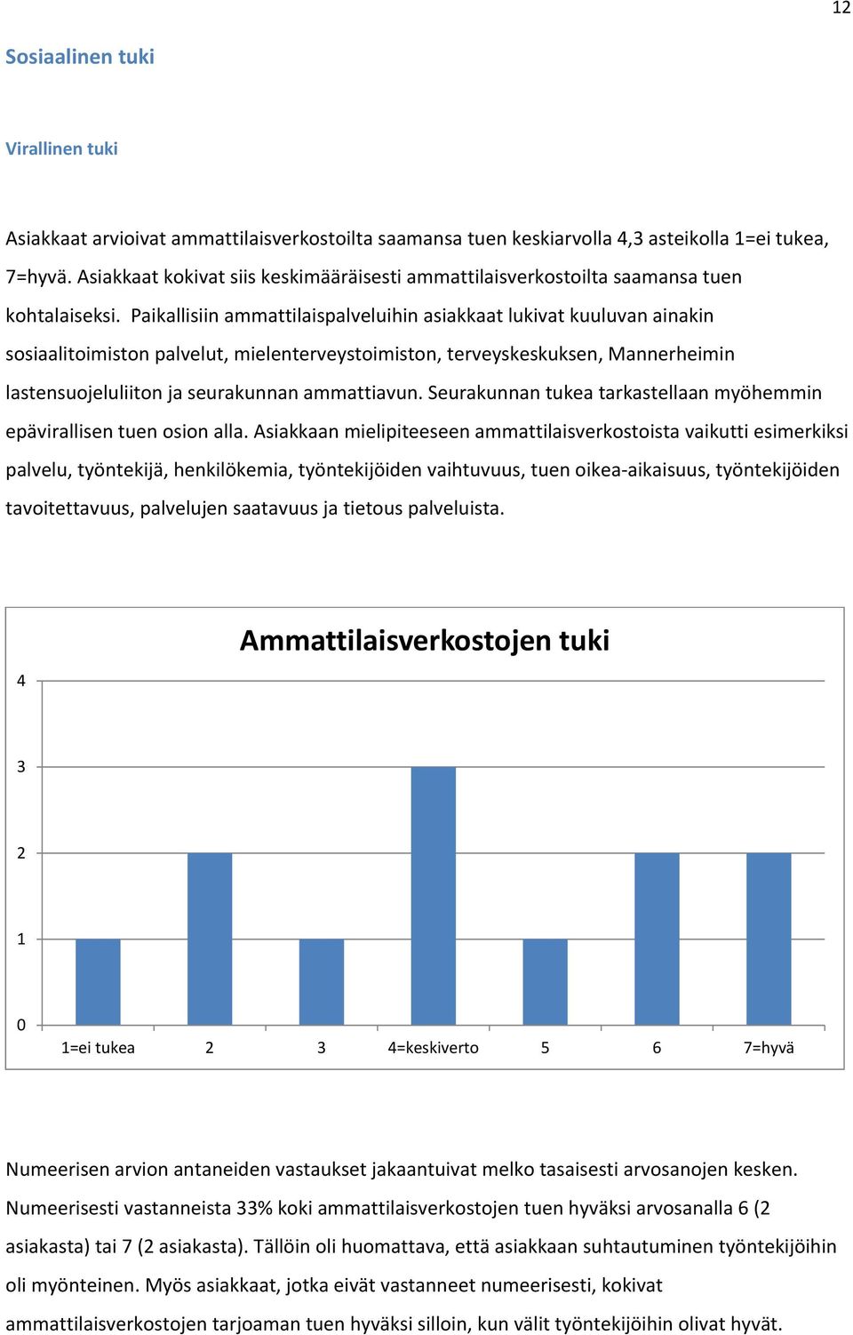 Paikallisiin ammattilaispalveluihin asiakkaat lukivat kuuluvan ainakin sosiaalitoimiston palvelut, mielenterveystoimiston, terveyskeskuksen, Mannerheimin lastensuojeluliiton ja seurakunnan