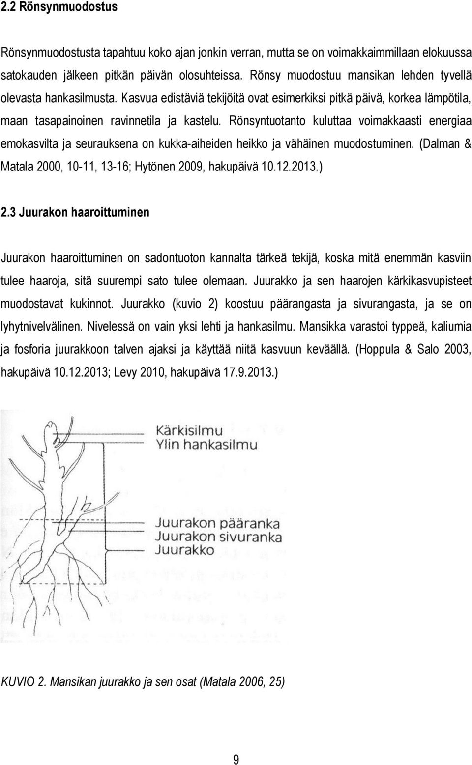 Rönsyntuotanto kuluttaa voimakkaasti energiaa emokasvilta ja seurauksena on kukka-aiheiden heikko ja vähäinen muodostuminen. (Dalman & Matala 2000, 10-11, 13-16; Hytönen 2009, hakupäivä 10.12.2013.