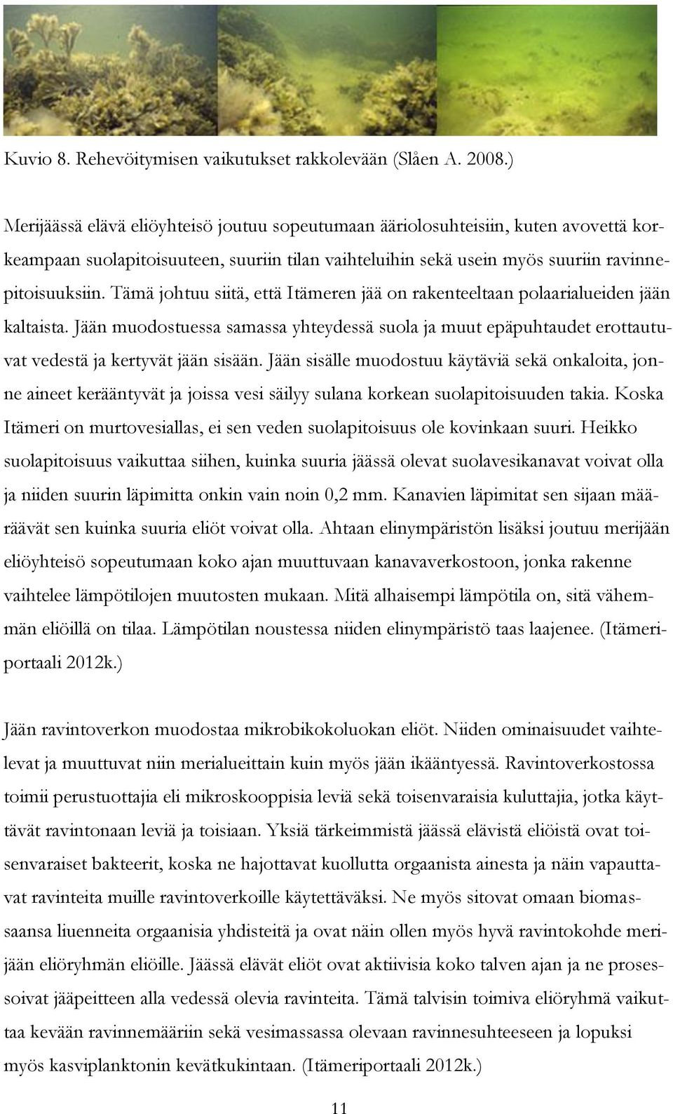 Tämä johtuu siitä, että Itämeren jää on rakenteeltaan polaarialueiden jään kaltaista. Jään muodostuessa samassa yhteydessä suola ja muut epäpuhtaudet erottautuvat vedestä ja kertyvät jään sisään.