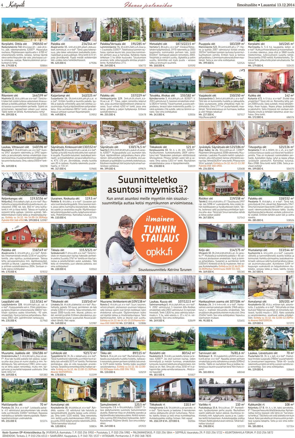 Rakennustekninen peruskuntoarvio tehty. Mh. 179.000. 508864 Palokka okt 234/344 m 2 Alvajärventie 15. 4mh,oh,k,khh,allash.,elokuvateatt.,toimisto,at. ei e-tod*.
