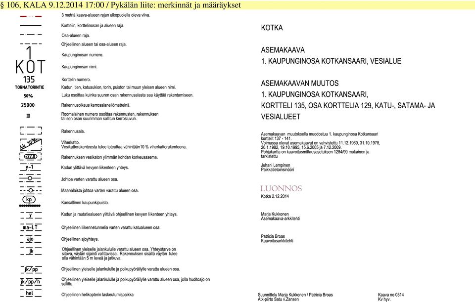 50% Luku osoittaa kuinka suuren osan rakennusalasta saa käyttää rakentamiseen. KOTKA ASEMAKAAVA 1. KAUPUNGINOSA KOTKANSAARI, VESIALUE ASEMAKAAVAN MUUTOS 1.