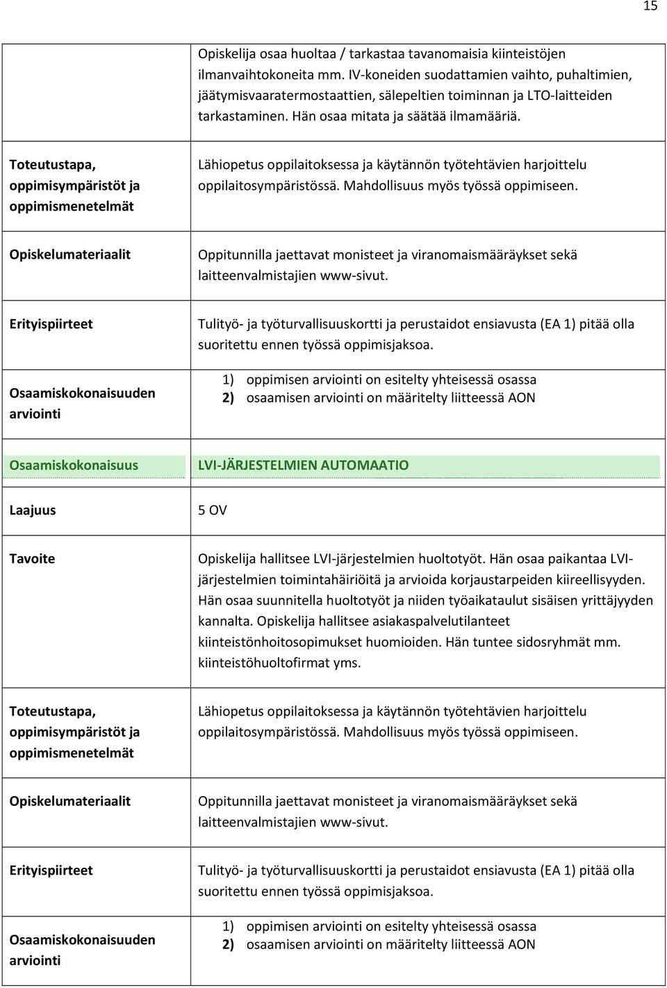 Lähiopetus oppilaitoksessa ja käytännön työtehtävien harjoittelu oppilaitosympäristössä. Mahdollisuus myös työssä oppimiseen.