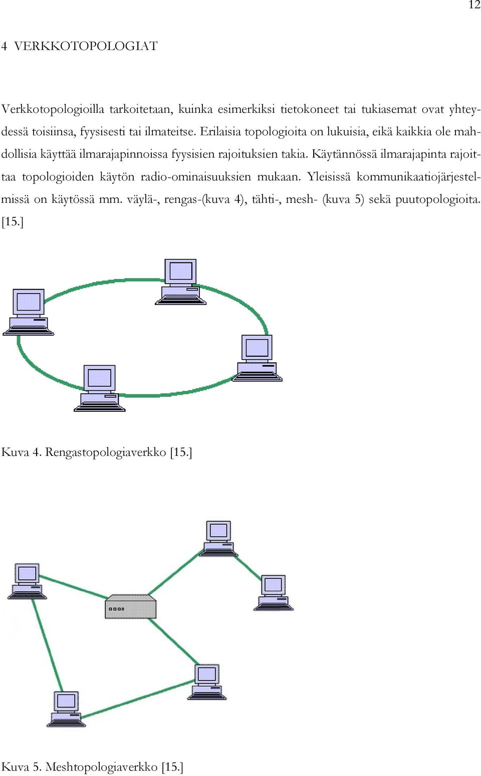 Käytännössä ilmarajapinta rajoittaa topologioiden käytön radio-ominaisuuksien mukaan. Yleisissä kommunikaatiojärjestelmissä on käytössä mm.