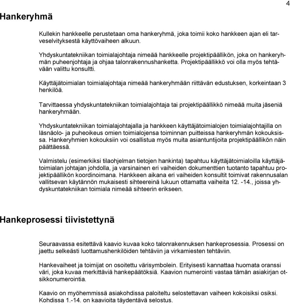 Käyttäjätimialan timialajhtaja nimeää hankeryhmään riittävän edustuksen, krkeintaan 3 henkilöä. Tarvittaessa yhdyskuntatekniikan timialajhtaja tai prjektipäällikkö nimeää muita jäseniä hankeryhmään.