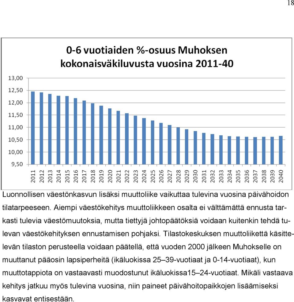 väestökehityksen ennustamisen pohjaksi.