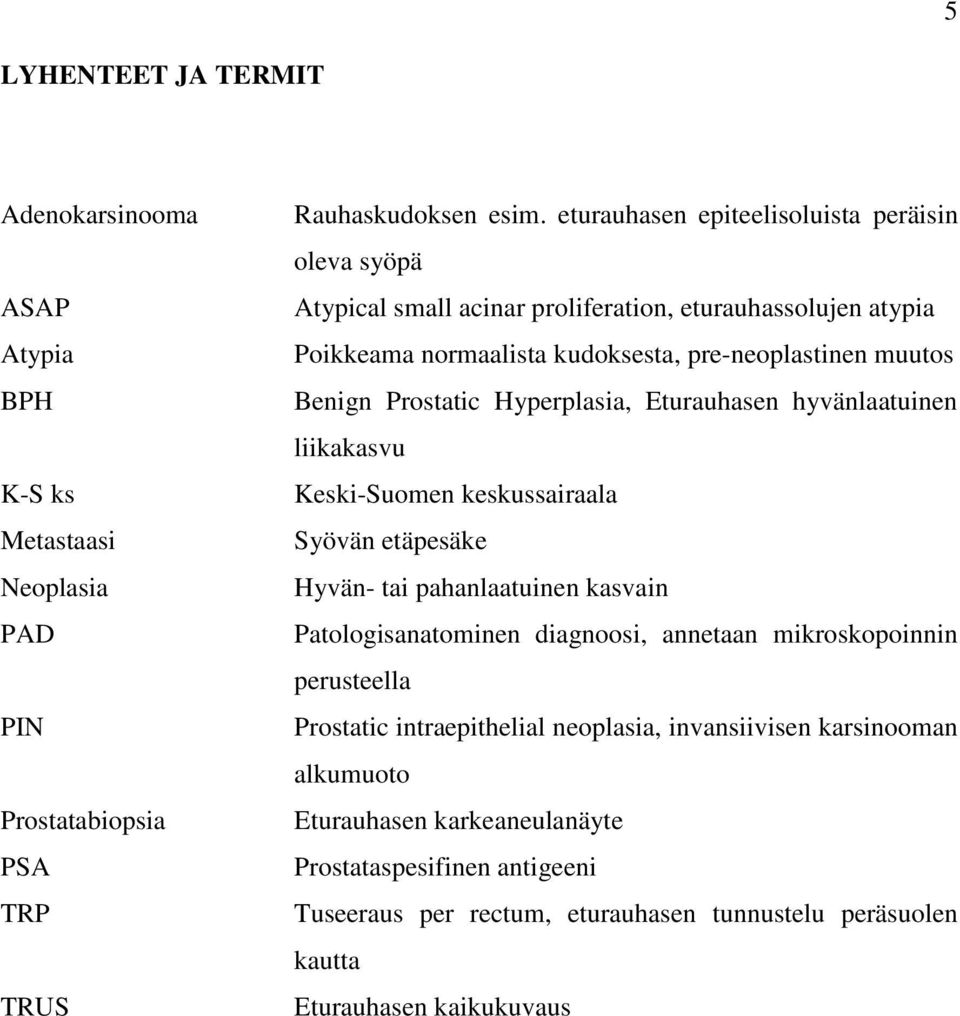 Hyperplasia, Eturauhasen hyvänlaatuinen liikakasvu Keski-Suomen keskussairaala Syövän etäpesäke Hyvän- tai pahanlaatuinen kasvain Patologisanatominen diagnoosi, annetaan mikroskopoinnin