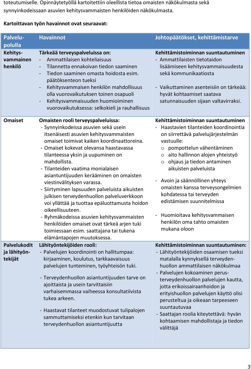 Tilannetta ennakoivan tiedon saaminen - Tiedon saaminen omasta hoidosta esim.