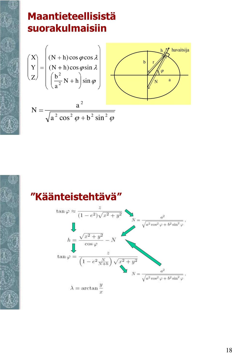 a N 2 h sin b r N h a havaitsija N a