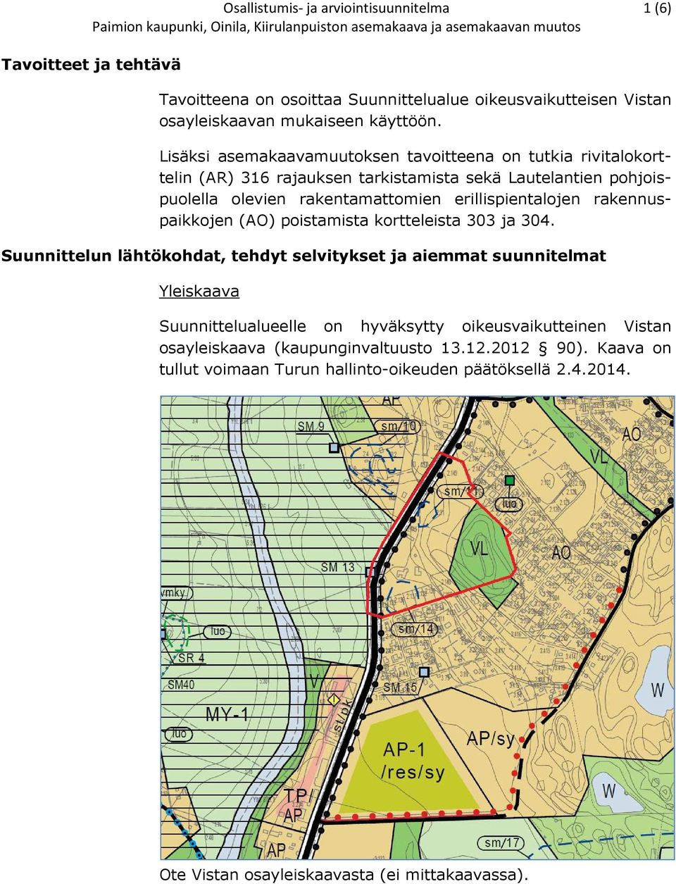 Lisäksi asemakaavamuutoksen tavoitteena on tutkia rivitalokorttelin (AR) 316 rajauksen tarkistamista sekä Lautelantien pohjoispuolella olevien rakentamattomien erillispientalojen rakennuspaikkojen