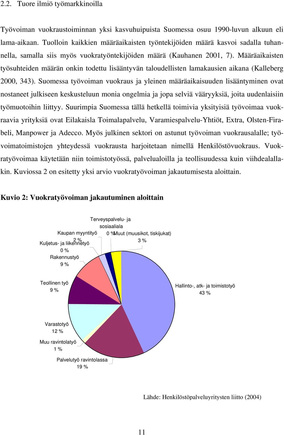 Määräaikaisten työsuhteiden määrän onkin todettu lisääntyvän taloudellisten lamakausien aikana (Kalleberg 2000, 343).