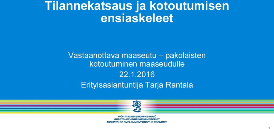 pakolaisten kotoutuminen maaseudulle