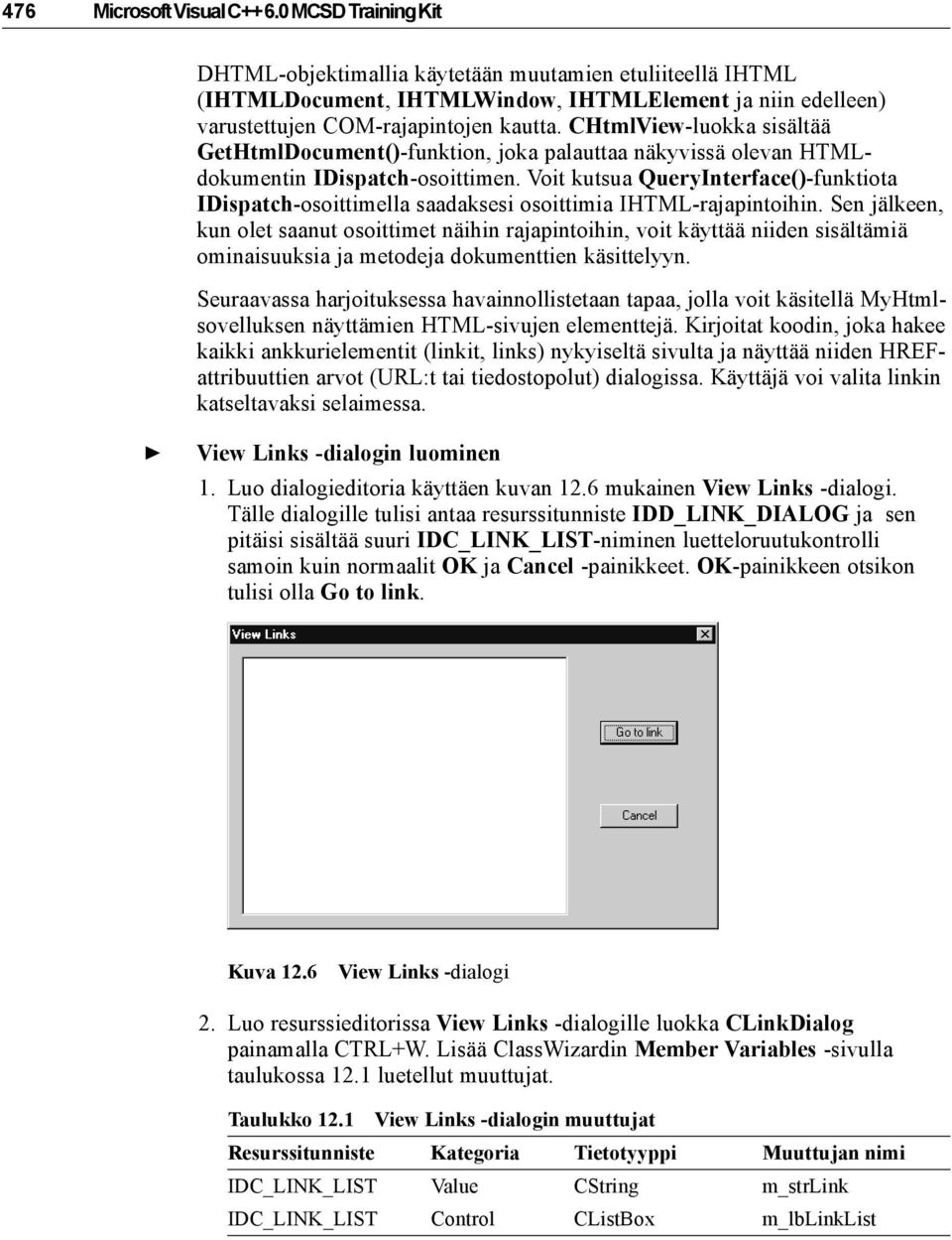 CHtmlView-luokka sisältää GetHtmlDocument()-funktion, joka palauttaa näkyvissä olevan HTMLdokumentin IDispatch-osoittimen.