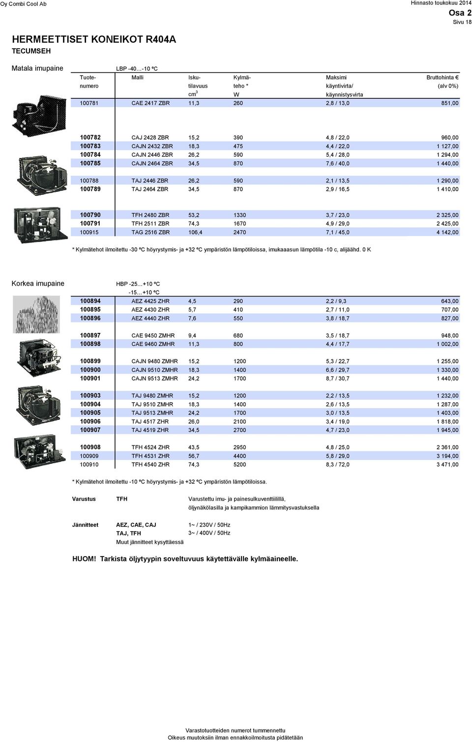 100785 CAJN 2464 ZBR 34,5 870 7,6 / 40,0 1 440,00 100788 TAJ 2446 ZBR 26,2 590 2,1 / 13,5 1 290,00 100789 TAJ 2464 ZBR 34,5 870 2,9 / 16,5 1 410,00 100790 TFH 2480 ZBR 53,2 1330 3,7 / 23,0 2 325,00