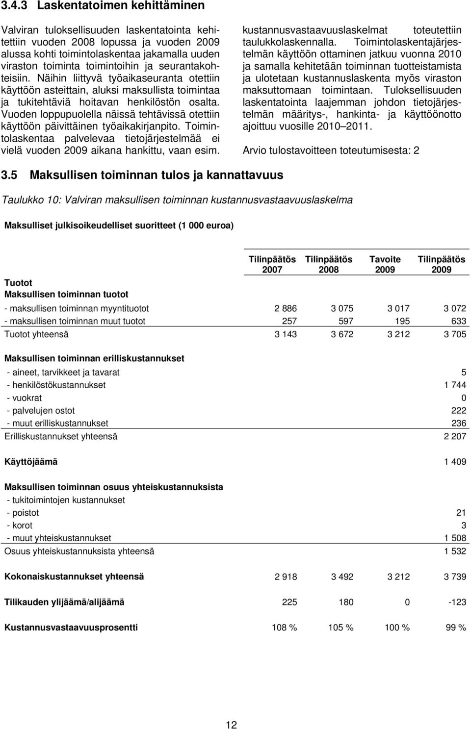 Vuoden loppupuolella näissä tehtävissä otettiin käyttöön päivittäinen työaikakirjanpito. Toimintolaskentaa palvelevaa tietojärjestelmää ei vielä vuoden aikana hankittu, vaan esim.