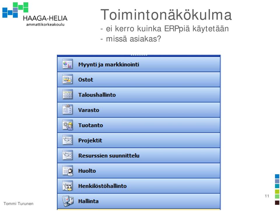 ERPpiä käytetään