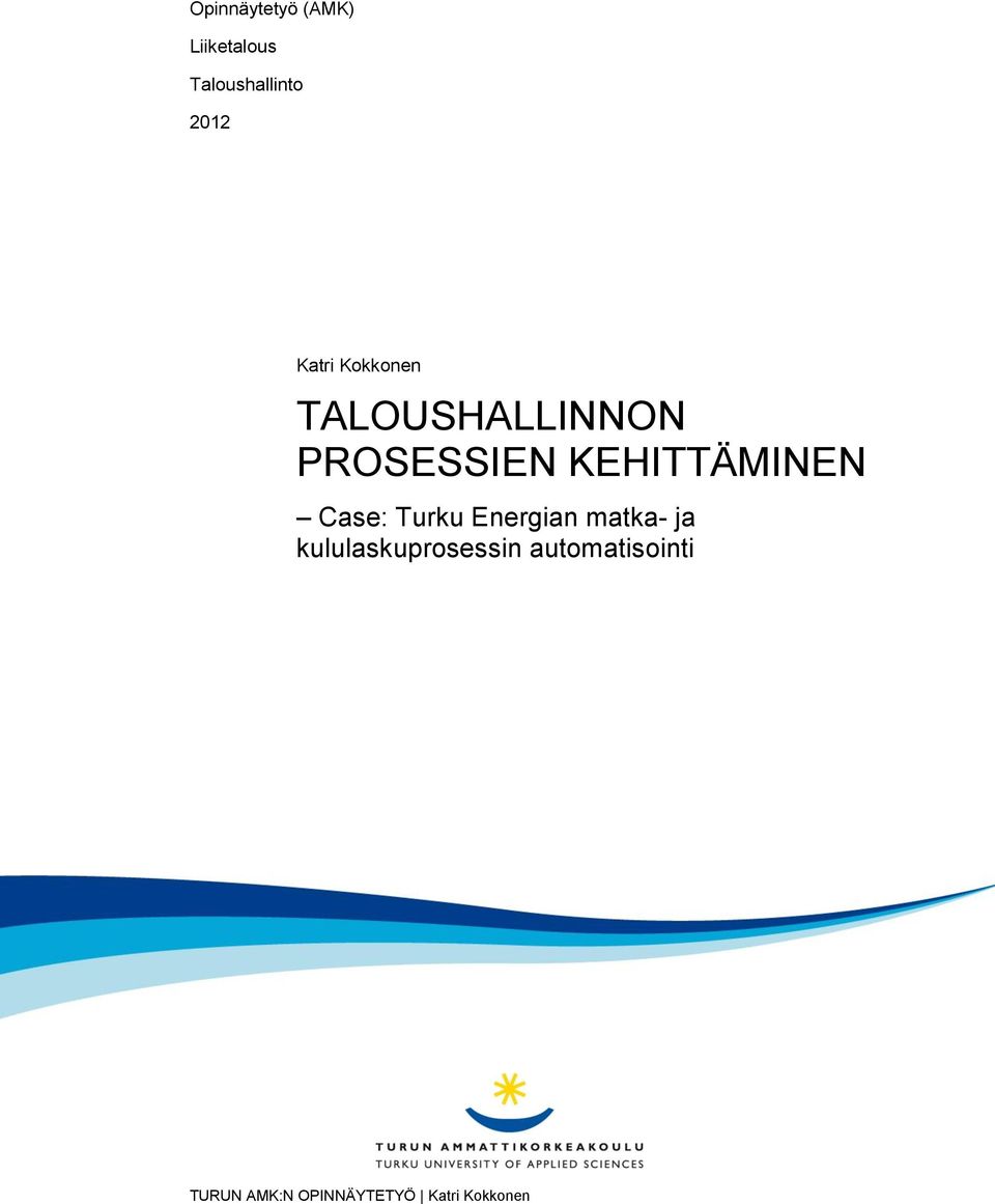 TALOUSHALLINNON PROSESSIEN KEHITTÄMINEN