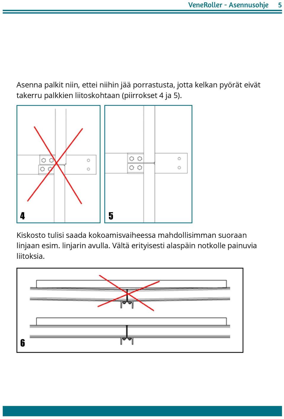 4 5 Kiskosto tulisi saada kokoamisvaiheessa mahdollisimman suoraan linjaan