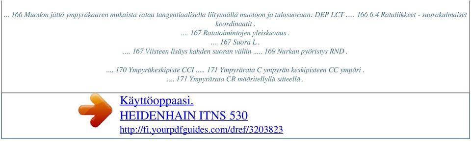 ... 167 Suora L.... 167 Viisteen lisäys kahden suoran väliin... 169 Nurkan pyöristys RND.