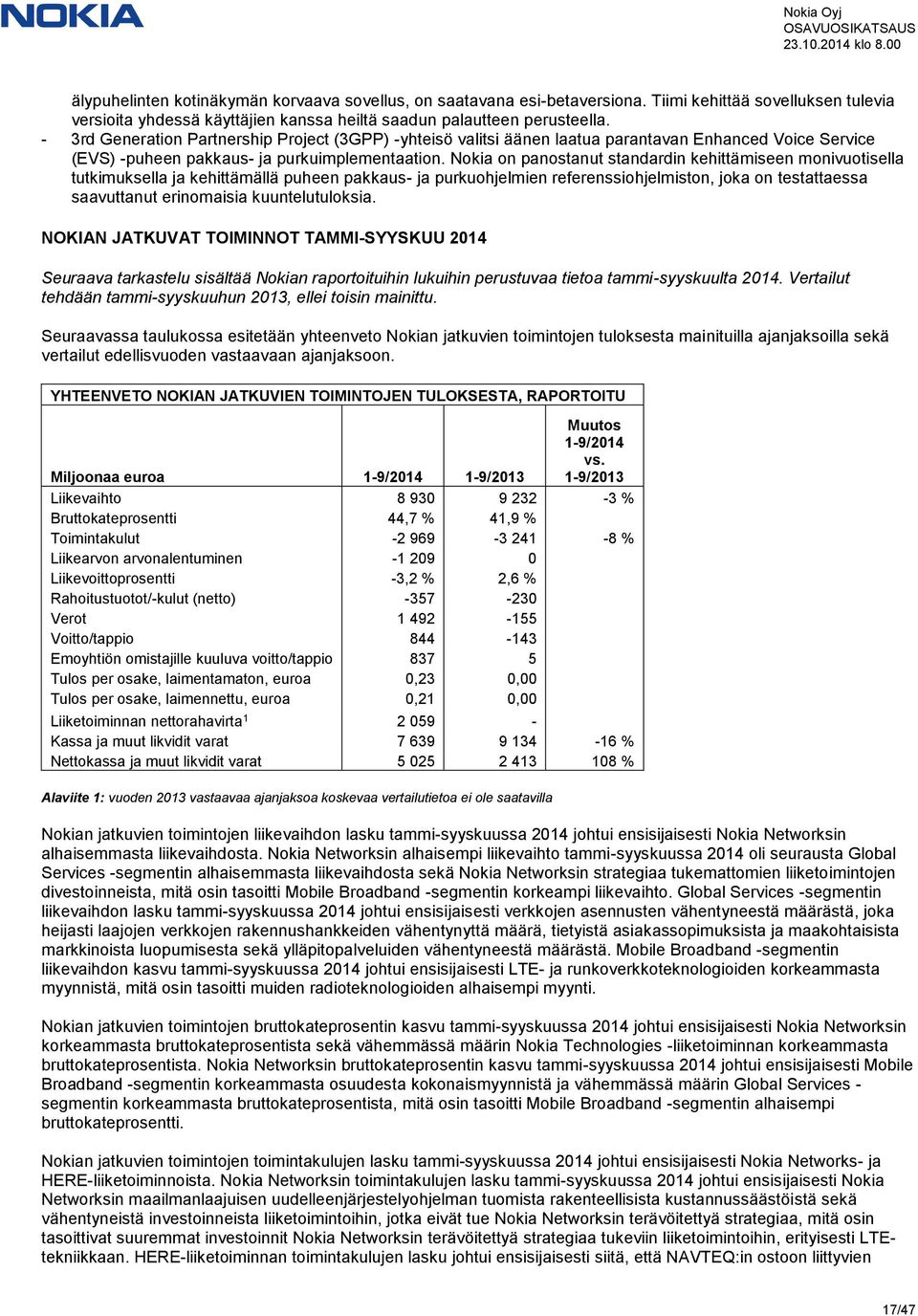 Nokia on panostanut standardin kehittämiseen monivuotisella tutkimuksella ja kehittämällä puheen pakkaus- ja purkuohjelmien referenssiohjelmiston, joka on testattaessa saavuttanut erinomaisia