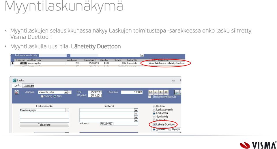 toimitustapa -sarakkeessa onko lasku