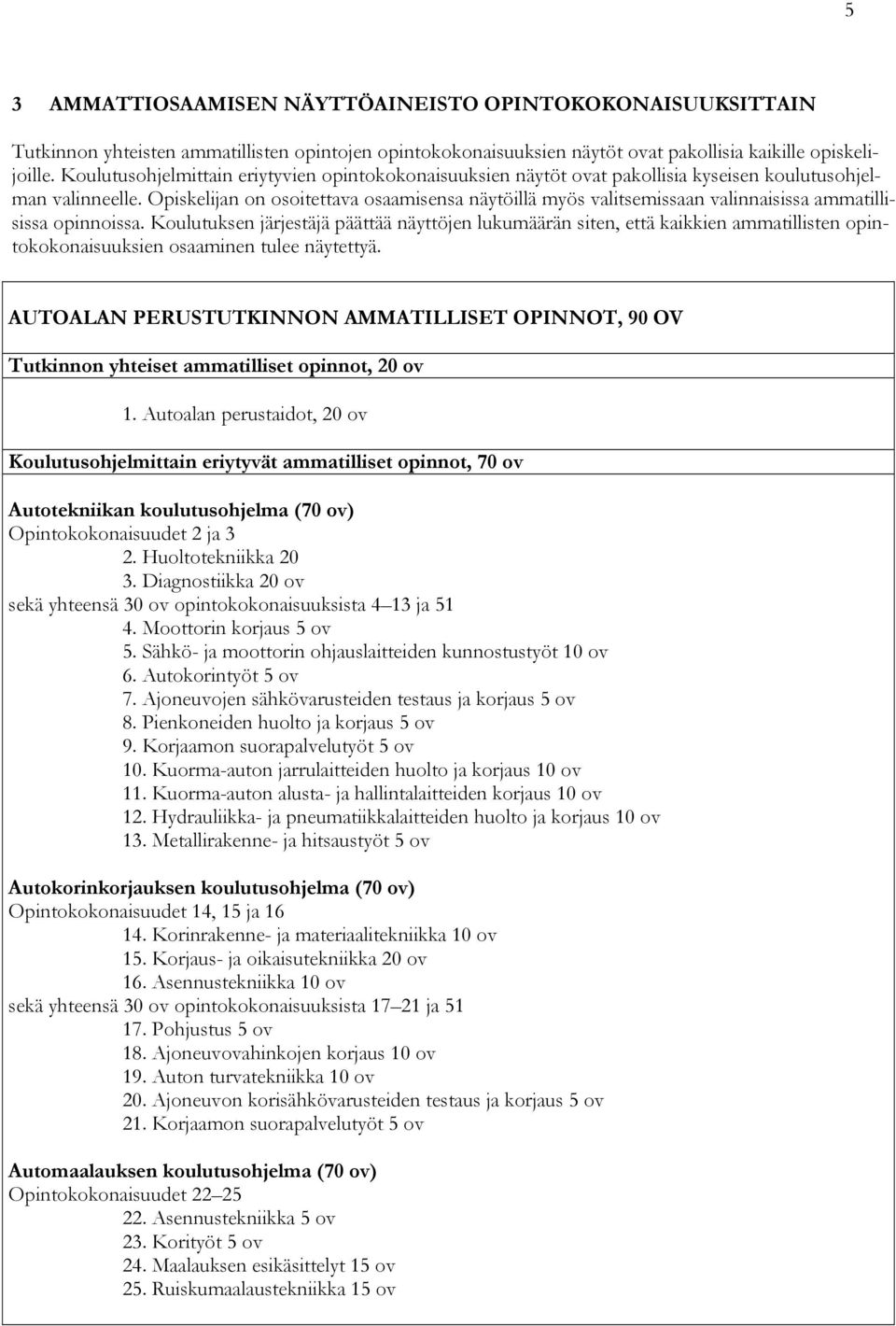 Opiskelijan on osoitettava osaamisensa näytöillä myös valitsemissaan valinnaisissa ammatillisissa opinnoissa.