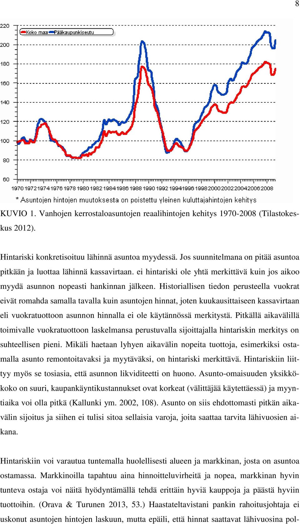 Historiallisen tiedon perusteella vuokrat eivät romahda samalla tavalla kuin asuntojen hinnat, joten kuukausittaiseen kassavirtaan eli vuokratuottoon asunnon hinnalla ei ole käytännössä merkitystä.