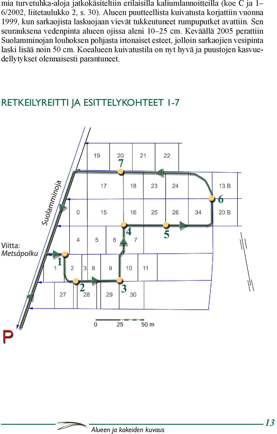 Sen seurauksena vedenpinta alueen ojissa aleni 10 25 cm.