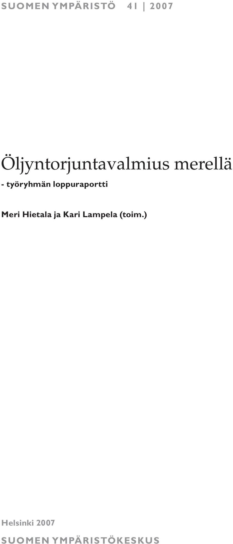 työryhmän loppuraportti Meri Hietala