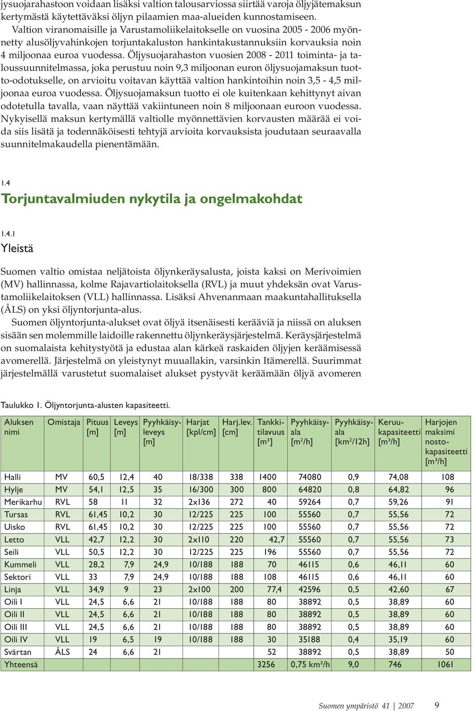 Öljysuojarahaston vuosien 2008-2011 toiminta- ja taloussuunnitelmassa, joka perustuu noin 9,3 miljoonan euron öljysuojamaksun tuotto-odotukselle, on arvioitu voitavan käyttää valtion hankintoihin